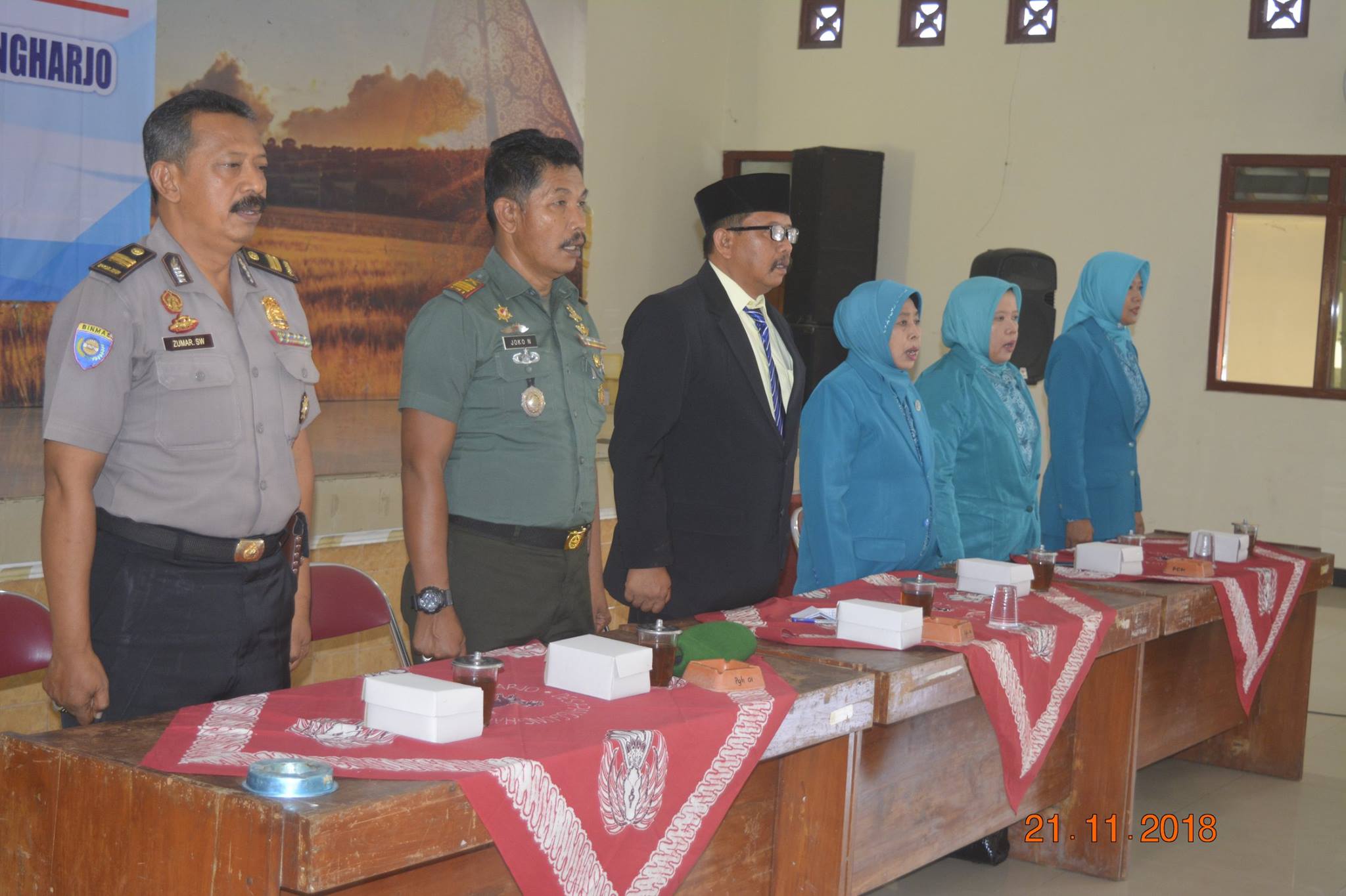 Panit I Binmas Polsek Sewon Hadiri Sertijab Lurah Desa Panggungharjo