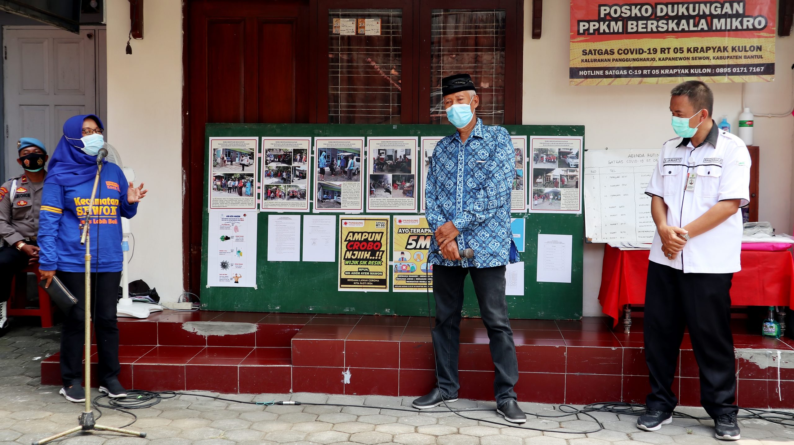 Supervisi Kapanewon Sewon di Posko Satgas Covid Krapyak Kulon